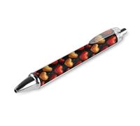 SMAZDFXX 1 penna a sfera nera con stampa a cuore rosso, punta da 0,5 mm, ideale per journaling, scrittura in ufficio e materiale scolastico.