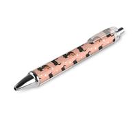 SMAZDFXX 1 penna a sfera nera con stampa di un simpatico bassotto a forma di cuore, punta da 0,5 mm, ideale per journaling, scrittura in ufficio e materiale scolastico.
