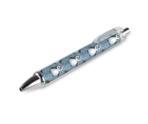 SMAZDFXX 1 penna a sfera nera con stampa di un simpatico pinguino innevato, punta da 0,5 mm, ideale per journaling, scrittura in ufficio e materiale scolastico.