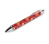 SMAZDFXX 1 penna a sfera nera - Stampa a cuore rosso Q, punta da 0,5 mm, ideale per journaling, penna a sfera a inchiostro fine per ufficio e scuola.