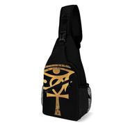 SMAZDFXX Ankh con occhio egizio di Horus, borsa a tracolla per uomo e donna, zaino a tracolla, 15x8x4 pollici