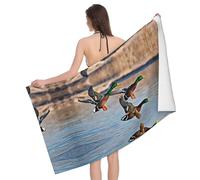 SMAZDFXX Asciugamano da bagno assorbente in microfibra con motivo a paperelle, telo da spiaggia, coperta, asciugamano da viaggio, per bagno, nuoto, viaggi.