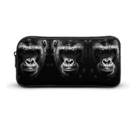SMAZDFXX Astuccio portatile con faccia di gorilla, piccolo astuccio per penne, astuccio per trucchi, organizer
