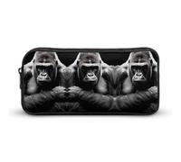 SMAZDFXX Astuccio portatile Gorilla Thinking, piccolo astuccio per penne, astuccio per trucchi, organizer
