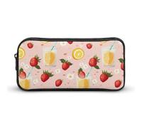 SMAZDFXX Astuccio portatile per bevande alla fragola e al limone, piccolo astuccio per penne, astuccio per trucchi, organizer