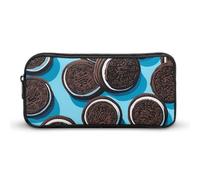 SMAZDFXX Astuccio portatile per matite a forma di biscotto al cioccolato, piccolo astuccio per penne, astuccio per trucchi, organizer