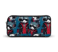 SMAZDFXX Astuccio portatile Punk Cool Raccoon, piccolo astuccio per penne, astuccio per trucchi, organizer