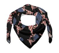 SMAZDFXX Bandane leggere con mappa della bandiera degli USA, da donna, foulard quadrati in raso versatili, per il collo e per i capelli