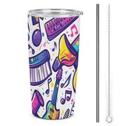 SMAZDFXX Bicchiere termico colorato da sogno con cannuccia, ideale per caffè e tè, in acciaio inossidabile isolato, coperchio impermeabile per viaggi, 20 once