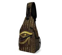 SMAZDFXX Borsa a tracolla con geroglifici egiziani dorati Occhio di Horus, per uomo e donna, borsa a tracolla, zaino a tracolla, 15x8x4 pollici