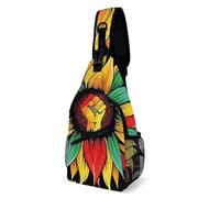 SMAZDFXX Borsa a tracolla con impronta di mano per il mese della storia dei neri, per uomini e donne, grande capacità, per ciclismo e corsa