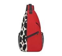 SMAZDFXX Borsa a tracolla con motivo leopardo e zebra rossa, da viaggio, zaino da trekking per donne e uomini