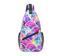 SMAZDFXX borsa a tracolla con stampa sirena dai colori dell'arcobaleno, ideale per sport, escursionismo, escursioni, tempo libero, borsa a spalla, borsa a tracolla, borsa a petto per uomo e donna