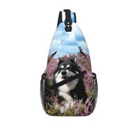 SMAZDFXX Borsa a tracolla da uomo con simpatico segugio, portafoglio leggero per cellulare, portachiavi, borsa da viaggio per il fitness e il pendolarismo