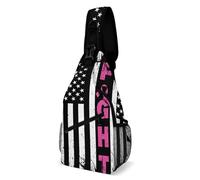 SMAZDFXX Borsa a tracolla Ribbons Breast Cancer Words Cloud per uomo e donna, grande capacità, per ciclismo e corsa