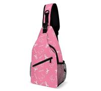 SMAZDFXX Borsa a tracolla Ribbons Breast Cancer Words Cloud per uomo e donna, grande capacità, per ciclismo e corsa