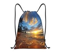 SMAZDFXX Borsa con coulisse stampata sulla spiaggia dell'oceano palestra Zaino da per uomo e donna