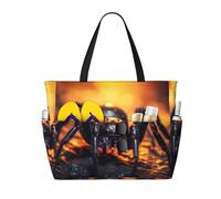 SMAZDFXX Borsa da spiaggia grande e capiente, con motivo a ragno nella luce, borsa tote pieghevole, adatta per viaggi e shopping.