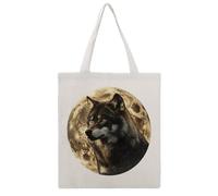 SMAZDFXX Borsa in tela stampata con e luna, borsa riutilizzabile per la spesa, 15" x 16"