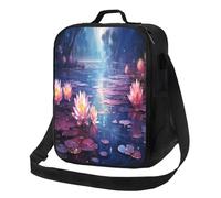 SMAZDFXX Borsa per il pranzo Lotus Pond Serenity Animal, riutilizzabile, con tracolla, per donne e uomini