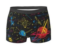SMAZDFXX Boxer da Uomo con equazioni di Fisica e scarabocchi sullo Spazio, Biancheria Intima Nera per Uomo, Boxer Elasticizzati e Morbidi, Comodi