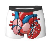 SMAZDFXX Boxer da Uomo con Grafico dell'anatomia Umana e del Cuore - vestibilità Comoda, Traspiranti, per Lo Sport e l'uso Quotidiano