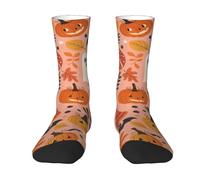 SMAZDFXX Calzini a tubo medio colorati a contrasto con topi grigi, fantasmi, pipistrelli e zucche di Halloween, unisex, per adulti