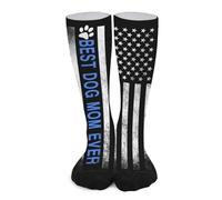 SMAZDFXX Calzini divertenti a metà polpaccio con scritta Mi piace la birra e il mio gatto, calzini da 15,7" con blocchi di colore per adulti