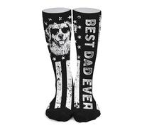 SMAZDFXX Calzini divertenti a metà polpaccio con scritta Mi piace la birra e il mio gatto, calzini da 15,7" con blocchi di colore per adulti