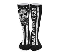 SMAZDFXX Calzini divertenti a metà polpaccio con scritta Mi piace la birra e il mio gatto, calzini da 15,7" con blocchi di colore per adulti