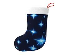 SMAZDFXX Calzini natalizi stampati con stelle blu dei cartoni animati, calzini decorativi per le feste, possono essere appesi agli alberi di Natale