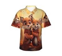 SMAZDFXX Camicie hawaiane da Uomo con Stampa di dei Cartoni Animati, Camicie da Spiaggia a Maniche Corte, Top Casual con Bottoni