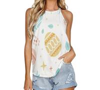 SMAZDFXX Canotta Estiva da Donna con Scollo Rotondo e Gilet Interno, Senza Maniche, per Pigiama, Domenica di Pasqua, 5XL