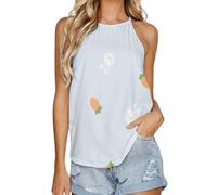 SMAZDFXX Canotta Estiva da Donna con Scollo Rotondo e Gilet Interno, Senza Maniche, per Pigiama, Domenica di Pasqua, 5XL