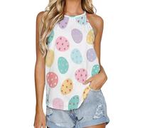 SMAZDFXX Canotta Estiva da Donna con Scollo Rotondo e Gilet Interno, Senza Maniche, per Pigiama, Domenica di Pasqua, 5XL