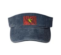 SMAZDFXX Cappelli con Visiera Parasole in Seta, Stile Bandiera del Vietnam del Nord, per Donne e Uomini, Cappelli da Sole Sportivi, Cappelli da Golf, Cappellino da Baseball