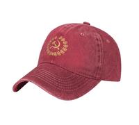 SMAZDFXX Cappello da Baseball URSS con Falce e Martello, Regolabile, Lavato, da Uomo e da Donna