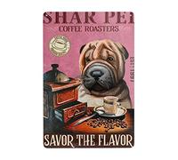 SMAZDFXX Cartello in alluminio con scritta Shar Pei Dog, decorazione da parete in metallo per bar, ristoranti, supermercati, negozi, la migliore idea, 8x12 pollici