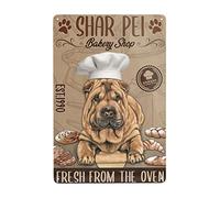 SMAZDFXX Cartello in alluminio con scritta Shar Pei Dog, decorazione da parete in metallo per bar, ristoranti, supermercati, negozi, la migliore idea, 8x12 pollici