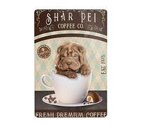 SMAZDFXX Cartello in alluminio con scritta Shar Pei Dog, decorazione da parete in metallo per bar, ristoranti, supermercati, negozi, la migliore idea, 8x12 pollici