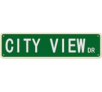 SMAZDFXX City View Dr Retro Tin Signs Targa in metallo di alluminio per esterni, giardino, parete, veranda, decorazione divertente resistente ai raggi UV, 4x16 pollici