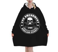 SMAZDFXX Coperta indossabile con cappuccio, secondo emendamento della Costituzione degli Stati Uniti, per uomo e donna, con tasca