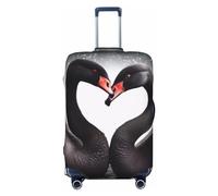 SMAZDFXX Coprivaligia ad alta elasticità con stampa di due cigni neri, coprivaligia da viaggio universale antigraffio per uomo e donna