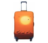 SMAZDFXX Coprivaligia ad alta elasticità con stampa Uccelli sotto il sole al tramonto, coprivaligia da viaggio universale antigraffio per uomo e donna.