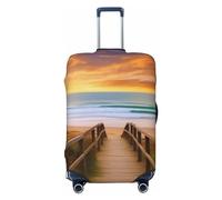 SMAZDFXX Coprivaligia ad alta elasticità stampato The Boardwalk On The Beach, coprivaligia da viaggio universale antigraffio per uomo e donna.