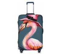 SMAZDFXX Coprivaligia da viaggio con cappello da strega e fenicottero di Halloween, coprivaligia antigraffio, lavabile, elastico, approvato dalla TSA, adatto per valigie.