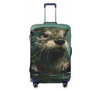 SMAZDFXX Coprivaligia elastico antigraffio con motivo a serpente in attesa di preda, coprivaligia da viaggio lavabile e antipolvere, adatto per valigie.