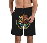 SMAZDFXX Costume da Bagno da Uomo con Bandiera Americana e Bandiera Messicana, Pantaloncini da Spiaggia Estivi ad Asciugatura Rapida con Tasche e Fodera in Rete Hawaiana