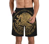 SMAZDFXX Costume da Bagno da Uomo con Bandiera Messicana di Michoacan, Pantaloncini da Spiaggia Estivi ad Asciugatura Rapida con Tasche e Fodera in Rete Hawaiana