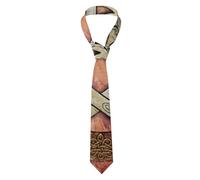 SMAZDFXX Cravatta classica in seta da uomo con pentagramma magico, strega, bafometto, matematica e scienza sulla lavagna nera, comoda e morbida cravatta larga